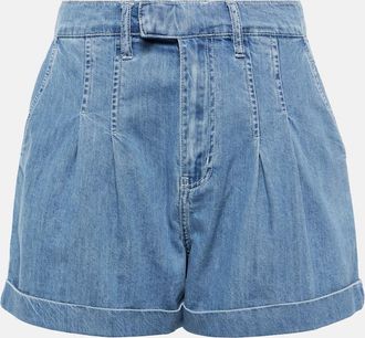 Frame Denim Pleated denim shorts