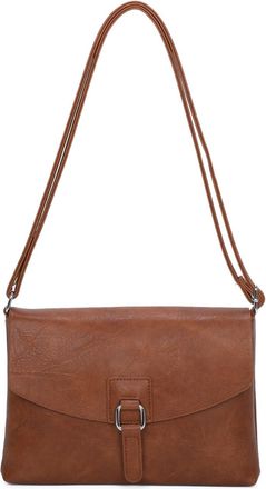 Generic Vegan Leather Crossbody Bag, PU Leather Shoulder Bag with Buckle Closure, 27x18x4 cm (Brown)