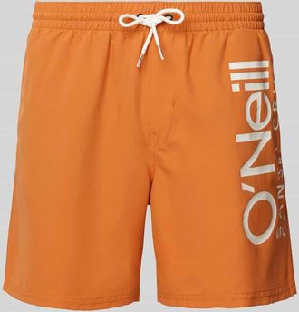 O'Neill Relaxed Fit Badeshorts mit Label-Print Modell ORIGINAL CALI in Orange, Größe XL