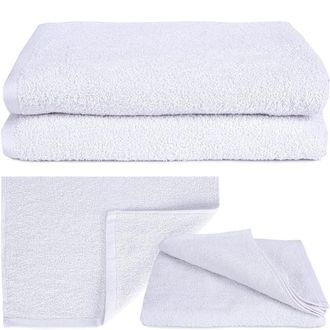Trade Shop Trade Shop - Set 3 Ducha De Secado Ducha Cuarto De Ba&ntilde;o Para Hotel Blanco Hotel 100% Algod&oacute;n 100x150cm