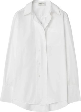 Dagmar Stijlvol Asymmetrisch Shirt - Dames - Overhemden - Wit - XL - Katoen - Overhemden