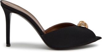 Giuseppe Zanotti Intriigo Cocktail 90 Embellished Faille Mules - Black - 38 (IT38 / UK5)