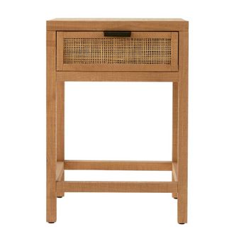 Kenay Home Mesita de noche efecto madera natural 42 x 60 cm