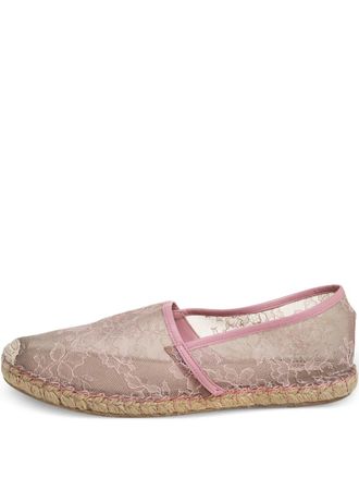 Valentino Garavani floral-lace espadrilles - Pink