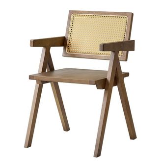 Nordlys Silla escandinava en madera oscura y rat&aacute;n