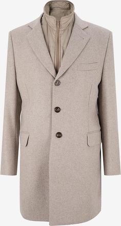 Fay Dreiviertel-Mantel aus Wolle und Kaschmir mit Steppweste