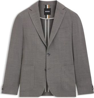 BOSS Patterned slim-fit jacket in comfort-stretch cloth