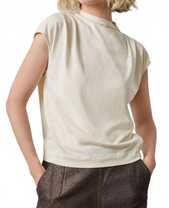 Lilla P Cap Sleeve Mock Top In Snow