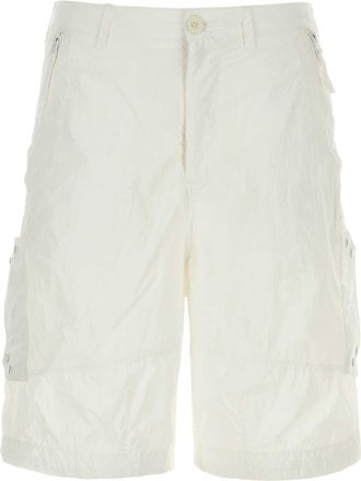 Ten c White Nylon Bermuda Shorts