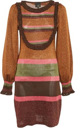 Just Cavalli Abito corto con ruches - Marrone