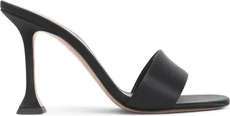 Amina Muaddi Schoenen, Dames, Zwart, 38 1/2 EU, Leer, Andreea Slipper