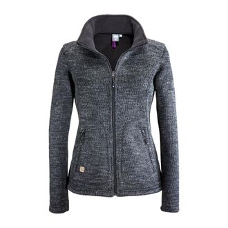 Deproc Strickfleecejacke DEPROC ACTIVE WILLMORE III WOMEN, Damen, Gr. 36/38 (M), grau (anthra), 90% Polyester;10% Wolle, tailliert, gerader Abschluss, Jacken