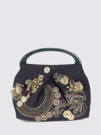 Dries Van Noten Beaded and Embroidered Cotton Twill Clutch
