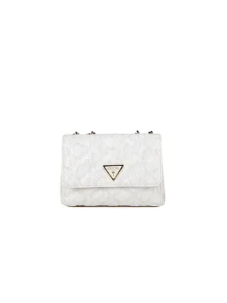 Guess Womens Shoulder Bag Off White Polyurethane Shoulder-bags