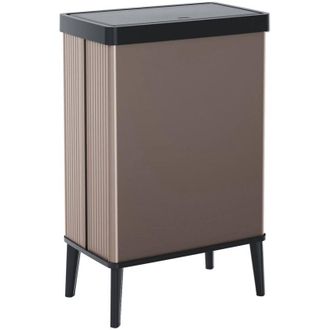 Dmora Pattumiera Tofino, Cestino portarifiuti, Bidone per raccolta differenziata, Mobile per spazzatura, 44x27 h69 cm, Grigio scuro - Dmora