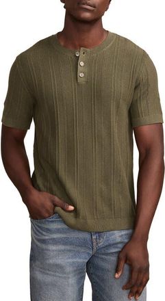 Lucky Brand Short Sleeve Henley Sweater in Thyme at Nordstrom, Size X-Large