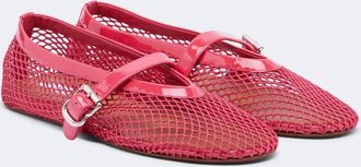 Alaia Ala&iuml;a Bailarinas Mary Jane de red con piel