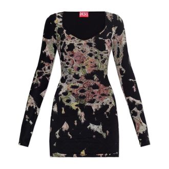 Diesel Dames, Jurken, Veelkleurig, Maat: 2XS Leer