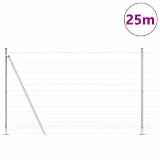 Berkfield Home Modern Field Fence 1.5x25 m Galvanised Steel in Silver