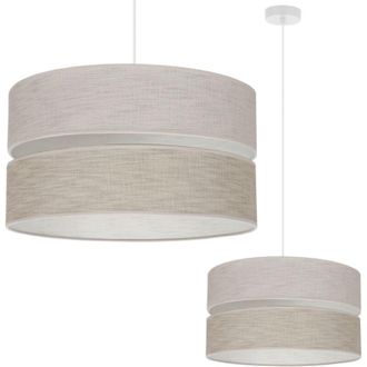 OEM L&aacute;mpara Colgante Duo Lino Blanco 1 Luz Plana Beige L06 40cm