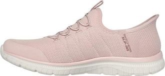 Skechers Womens Virtue Glow Slip-On Sneakers, Rose Mesh, 6 UK
