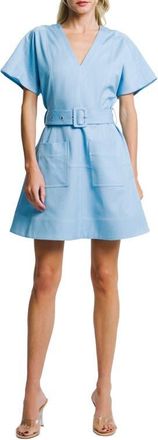 Ciebon Polly Belted Minidress in Light Blue at Nordstrom, Size X-Small