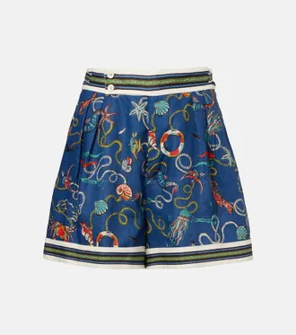 Alemais Al&eacute;mais Shorts Cove in lino con stampa