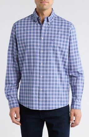 Brooks Brothers Regular Fit Plaid Cotton Button-Down Shirt in Lavender Tartan at Nordstrom Rack, Size Xx-Large