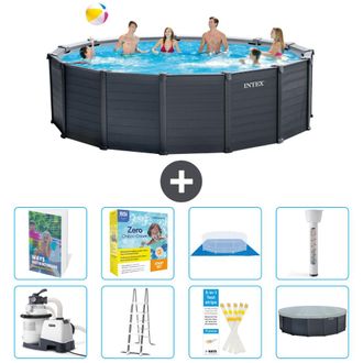 Intex Piscina Graphite Panel Redonda - 478x124 Cm - 9-piezas S532