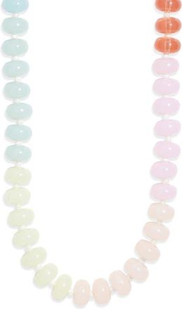 Nordstrom 12mm Beaded Necklace in Pastel Multi- Gold at Nordstrom