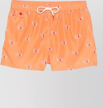 Kiton logo print swim shorts