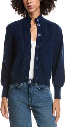 Forté Cashmere Button Wool & Cashmere-Blend Cardigan