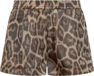 Stella McCartney Shorts leopardati - Marrone