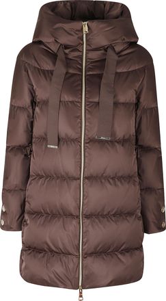 Herno Black A-Line Polyester Down Jacket