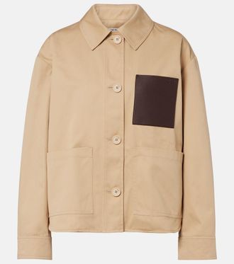 Loewe Giacca in cotone con pelle