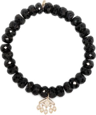 Sydney Evan 14K Yellow Gold Small Teardrop Evil Eye Diamond Beaded Bracelet - Womens - 14kt Gold/Spinel/Diamond