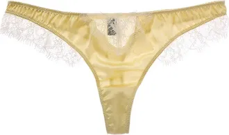 Kiki De Montparnasse Kiki de Montparnasse Lace Inset Silk-Blend Thong