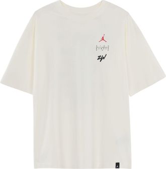 Nike Jordan Mens Air Jordan Alphabet Logo Printing Pullover Short Sleeve White T-Shirt DV2451-133
