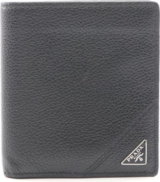 Prada Black Leather Bill Wallet (Bi-Fold) (Pre-Owned)
