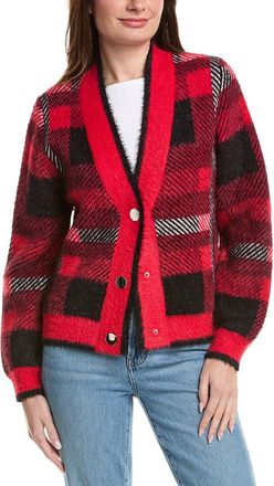 English Factory Check Cardigan Sweater