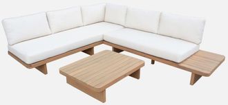 Sweeek Conjunto De Jard&iacute;n Esquinero De Madera De Acacia Para 5 Personas