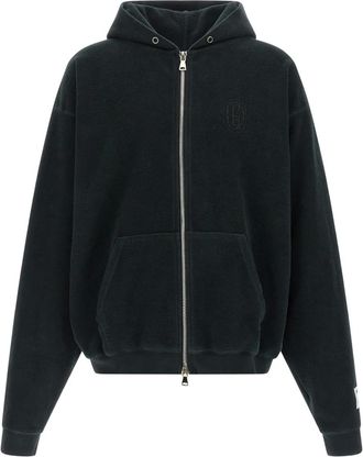 Gallery Dept. Hoodie met geborduurd logo en rits - Zwart