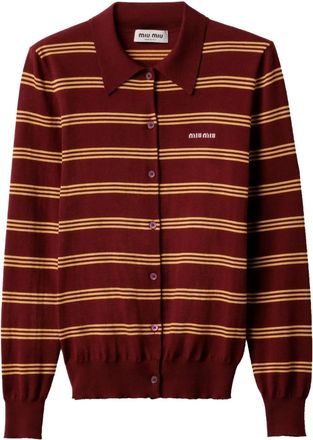 Miu Miu Cardigan a righe - Rosso