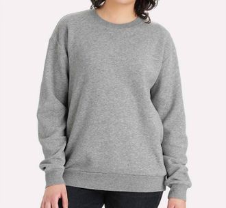 Alternative Cozy Fleece Crewneck Sweatshirt Top In Heather Grey