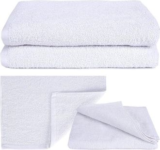 Trade Shop Trade Shop - Set 3 Ducha De Secado Ducha Cuarto De Ba&ntilde;o Para Hotel Blanco Hotel 100% Algod&oacute;n 100x150cm