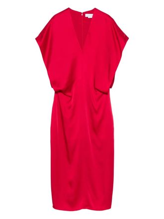 Stella McCartney satin midi dress - women - Viscose/Acetate - 38 - Red