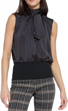 Lyss&eacute; Indira Mixmedia Scarf Blouse In Black