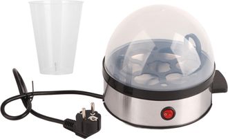 Infinite Mini Huevera El&eacute;ctrica De Acero Inoxidable Con Tapa Transparente Para 7 Huevos