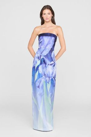 Theia Cyrilla Strapless Column Gown in Moonlight Bloom at Nordstrom, Size 16
