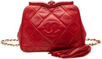 Chanel Pre-owned Quilted Belt Bag - Dames - Pre-owned - Rood - Maat: ONE Size Leer